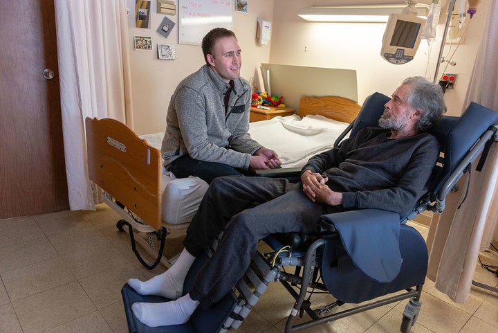 <p>Phil Levering (left) says his father, Mark Levering, used to have a calm demeanor but now exhibits signs of aggression due to a brain injury he suffered after a surgery gone wrong. </p>
