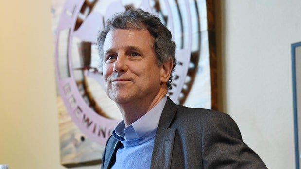 HENDERSON, NEVADA - FEBRUARY 23:  U.S. Sen. Sherrod Brown (D-OH) is introduced at the Lovelady Brewing Company as part of the Nevada Democratic Party's lecture series, 'Local Brews + National Views' on February 23, 2019 in Henderson, Nevada. Brown, a potential Democratic presidential candidate, met with voters as part of his Dignity of Work listening tour of early-voting primary states.  (Photo by Ethan Miller/Getty Images)