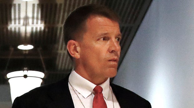 Blackwater founder Erik Prince arrives for a closed meeting with members of the House Intelligence Committee, Thursday, Nov. 30, 2017, on Capitol Hill in Washington. (AP Photo/Jacquelyn Martin)