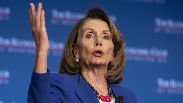 U.S. House Speaker Nancy Pelosi, a Democrat from California, speaks during a luncheon event at the Economic Club of Washington D.C. in Washington, D.C., U.S., on Friday, March 8, 2019. Pelosi said she spoke with President Trump about working together to lower the price of prescription drugs. Photographer: Alex Edelman/Bloomberg via Getty Images
