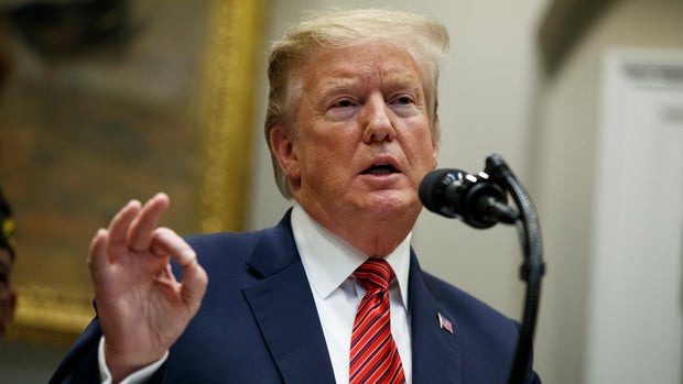 President Donald Trump speaks during a signing ceremony for an executive order on a "National Roadmap to Empower Veterans and End Veteran Suicide," in the Roosevelt Room of the White House, Tuesday, March 5, 2019, in Washington. (AP Photo/ Evan Vucci)