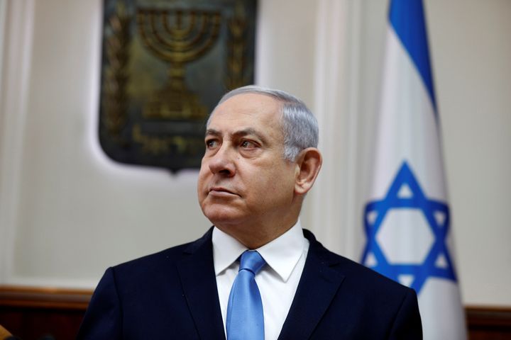 Israeli Prime Minister Benjamin Netanyahu attends the weekly cabinet meeting in Jerusalem on March 10, 2019. (Gali Tibbon/Pool via REUTERS)