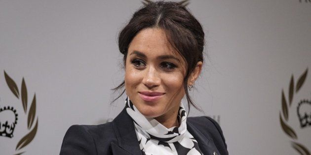 Meghan Markle participates in a panel on International Women's Day for the Queen's Commonwealth Trust.