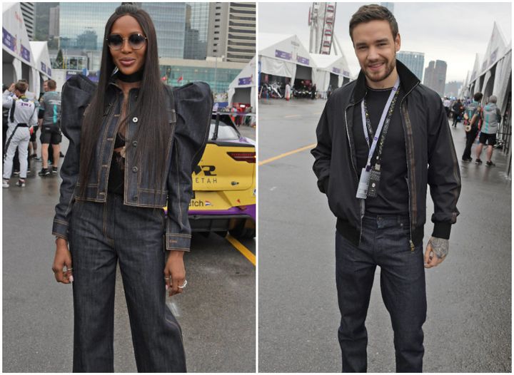 Naomi Campbell and Liam Payne (pictured very much apart, in denim).