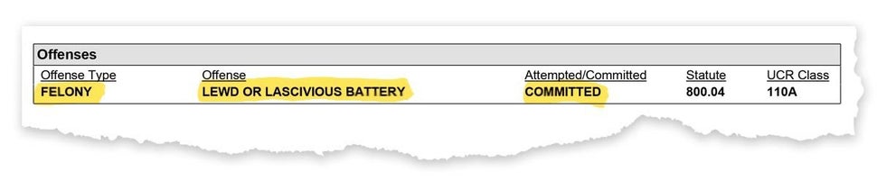 Police briefly investigated Jesus David Torres, who is also known as Dahvie, for lewd and lascivious battery, a felony crime.