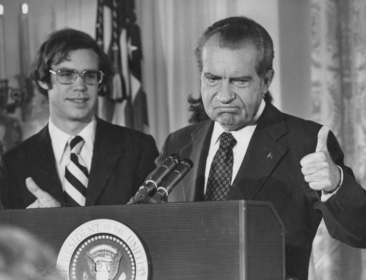 President Richard Nixon resigns days after the Supreme Court ruled that he could not claim executive privilege to prevent the