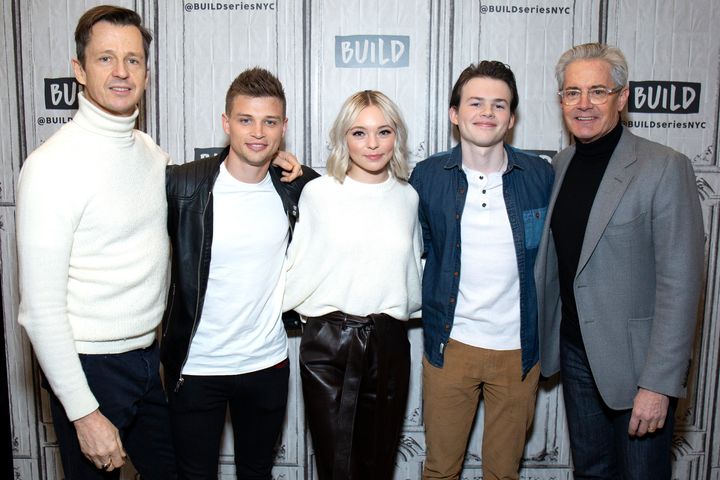 Director Keith Behrman (left) with "Giant Little Ones" stars Darren Mann, Taylor Hickson, Josh Wiggins and Kyle MacLachlan. 
