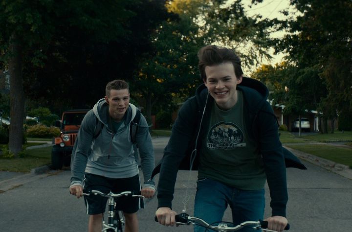"Giant Little Ones" follows two teen boys, Ballas (Darren Mann, on left) and Franky (Josh Wiggins), whose friendship is tested after an unexpected sexual experience. 