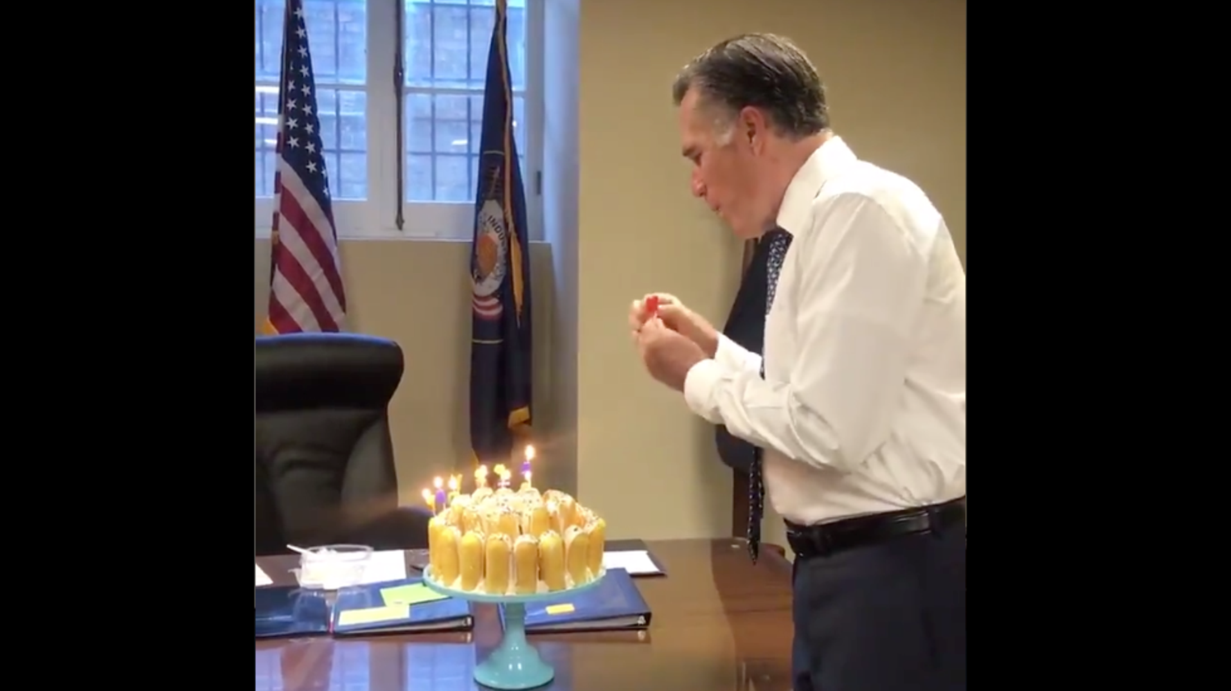 People Can't Get Over The Bizarre Way Mitt Romney Blows Out His