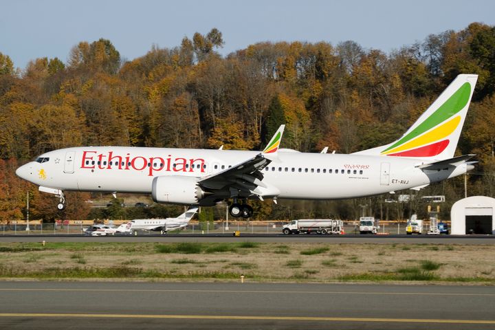 The Ethiopian Airlines Boeing 737 Max 8 plane that crashed shortly after takeoff in March is pictured just months earlier in Seattle.