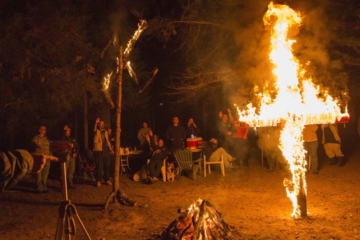 Members of the National Socialist Movement and the Adirondack Fraternity White Knights, which claims affiliation with the KKK, in Hunt County, Texas, in 2014. People searching Google in Texas for violent extremist content overwhelmingly favored neo-Nazi terms.