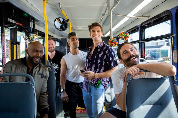 Karamo Brown, Bobby Berk, Tan France, Antoni Porowski, Jonathan Van Ness in "Queer Eye" on Netflix.