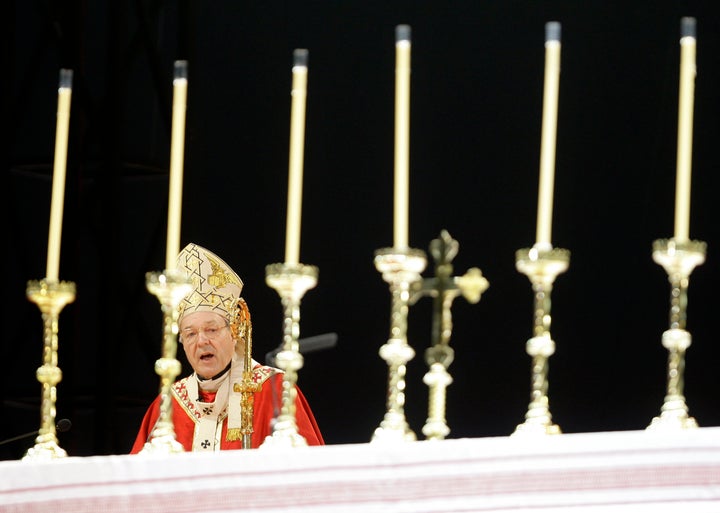 Cardinal George Pell speaks during the opening Mass for World Youth Day in Sydney on July 15, 2008.