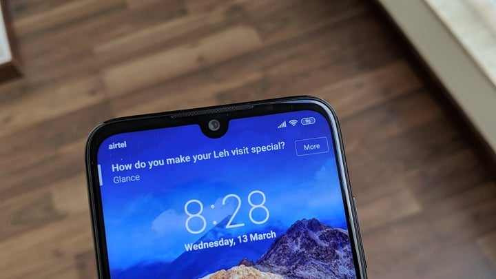 The Redmi Note 7 Pro comes with a teardrop cut-out notch.