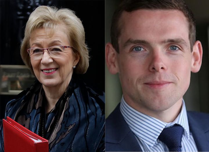 Andrea Leadsom (L) and Douglas Ross. 