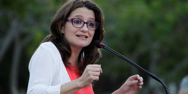 Monica Oltra, de Compromís, durante un mitin de campaña en 2016.