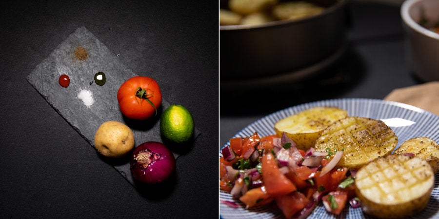 Patatas con pico de gallo