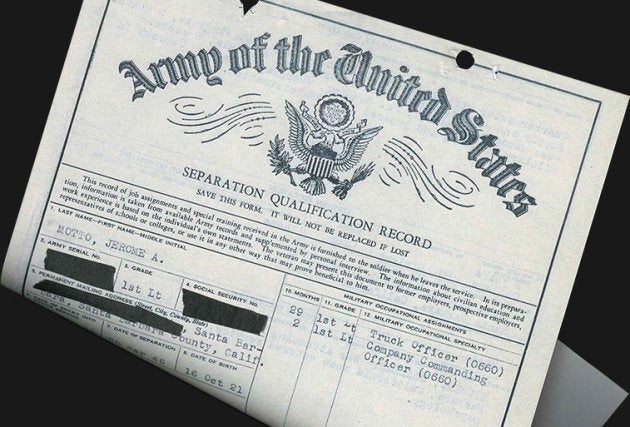 Documentación militar de Jerome Motto.