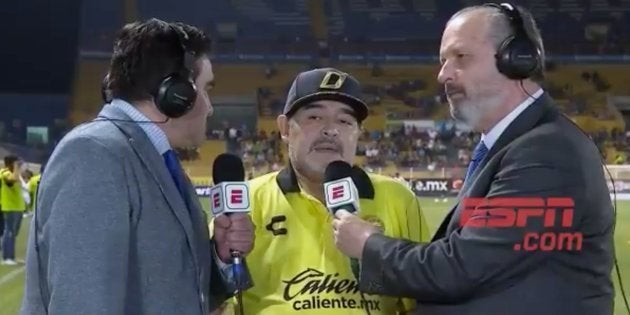 Maradona durante la entrevista con ESPN