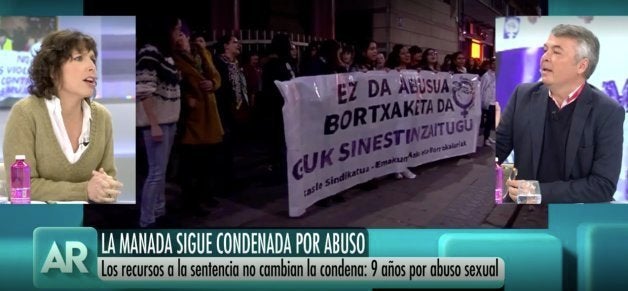 Marta Nebot y el abogado de La Manada, Agustín Martínez, en 'El Programa de AR' de Telecinco.