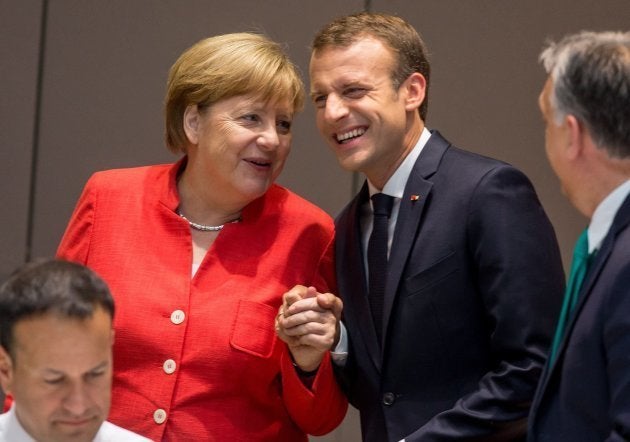Merkel y Macron en Bruselas.