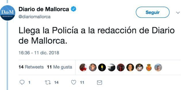 La Policía requisa los teléfonos móviles a dos periodistas de 'Diario de Mallorca' y Europa Press