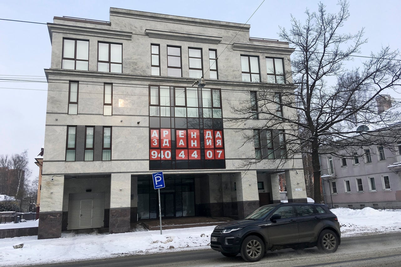 In this file photo taken on Saturday, Feb. 17, 2018, a views of the four-story building known as the "troll farm" in St. P