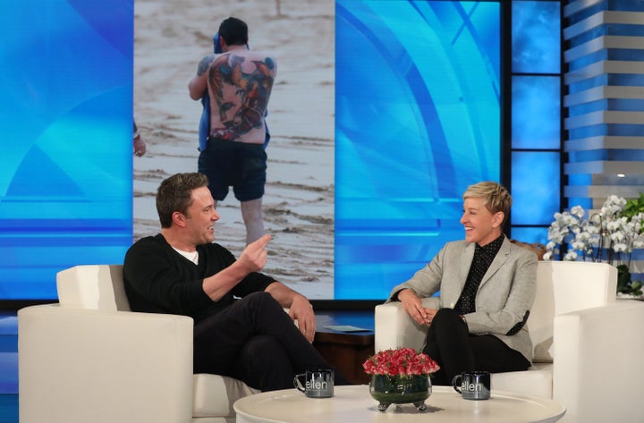 Ben Affleck discusses his tattoo with Ellen DeGeneres.