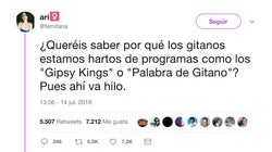 Una tuitera gitana estalla contra los programas como Gipsy