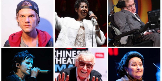 Famosos muertos en 2018: Dolores O'Riordan, Stephen Hawking, Aretha Franklin, Stan