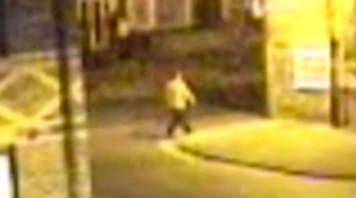 CCTV footage of a person seen around Heworth Place, which leads to the back of Claudia's house, filmed at 7.15pm on Wednesday 19 March 2009 