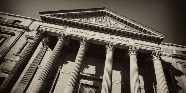 Fachada principal del Congreso de los Diputados, en Madrid.