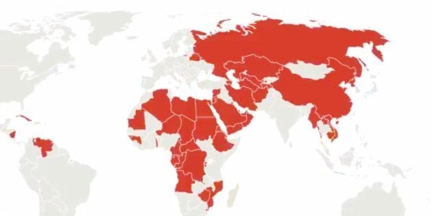 Captura del mapa elaborado por 'The Economist'.