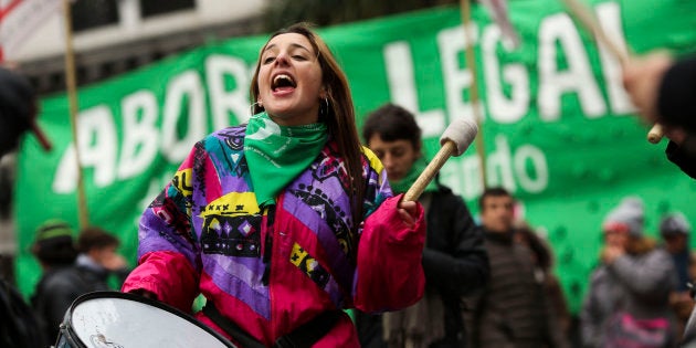 Movilización en Argentina a favor de la despenalización del aborto.