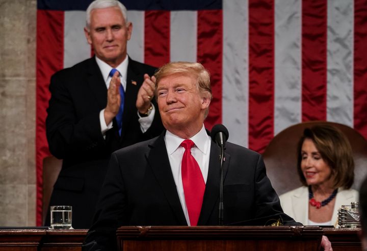 Mike Pence applauds president Donald Trump 