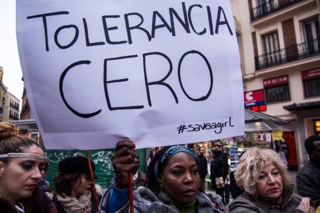 Manifestación en Madrid contra la mutilación genital femenina organizada por Save a Girl Save a Generation.
