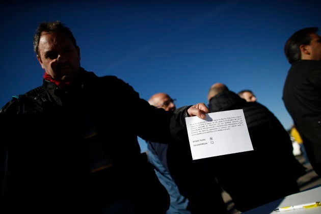 La papeleta de la votación de los taxistas