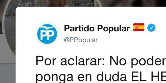 Tuit del PP de 2013 que se ha rescatado años