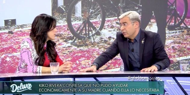 Maite Galdeano y Jorge Javier Vázquez en la mesa de debate de 'GH Dúo'.