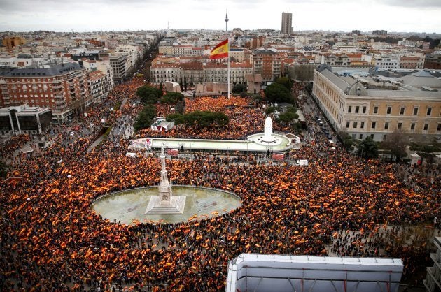 Vista aérea de la manifestación en Colón.