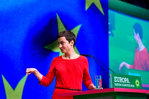 Ska Keller, durante un acto del partido en Leipzig (Alemania)