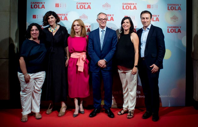 Echevarría junto al Ministro de Cultura José Guirao y el resto del equipo de la película en la presentación de la cinta.