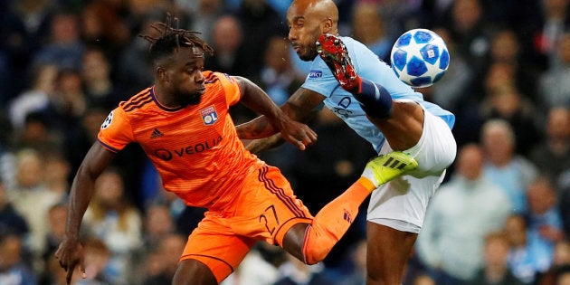 Un momento del encuentro entre el Manchester City y el Olympique de Lyon.