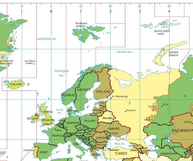 Husos horarios en Europa