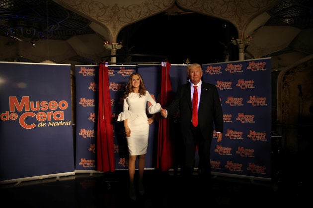Las figuras de Melania y Donald Trump en el Museo de Cera de Madrid.