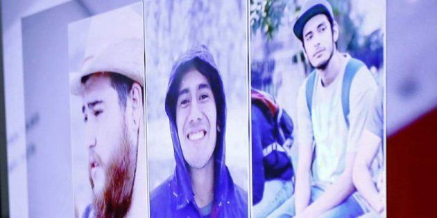 Imágenes de los tres estudiantes asesinados.