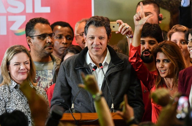 El candidato del PT, Fernando Haddad, tras las elecciones en Brasil.