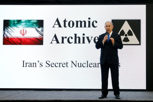 Netanyahu, durante su rueda de prensa de hoy.