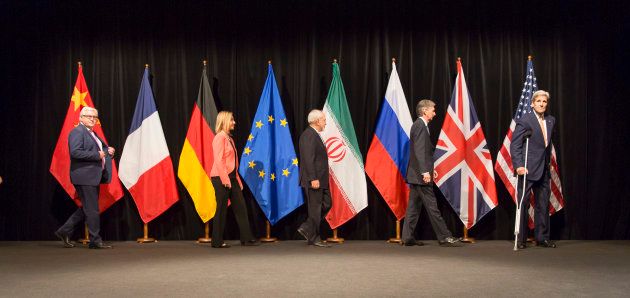 Foto de familia en Viena, en 2015, tras la firma del acuerdo entre Occidente e Irán.