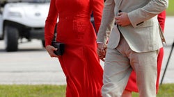 El momento 'tierra, trágame' de Meghan Markle con este vestido rojo en